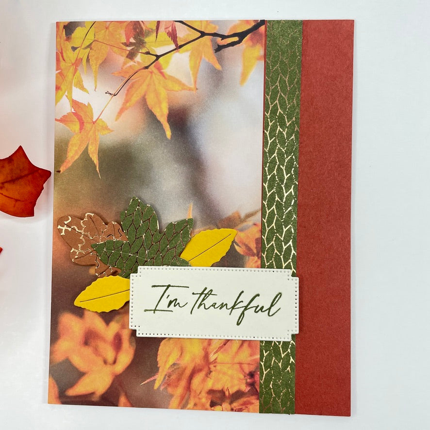 A Reflection of Autumn’s Beauty - Fall Leaves on a Foggy Morning Card