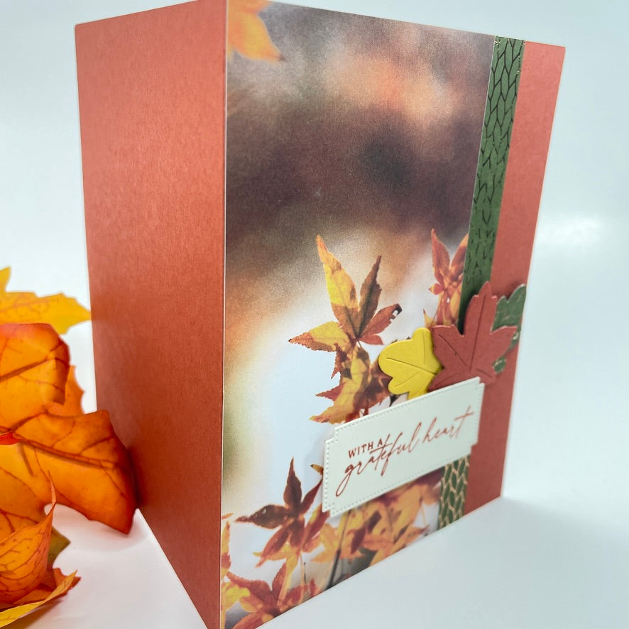 A Reflection of Autumn’s Beauty - Fall Leaves on a Foggy Morning Card