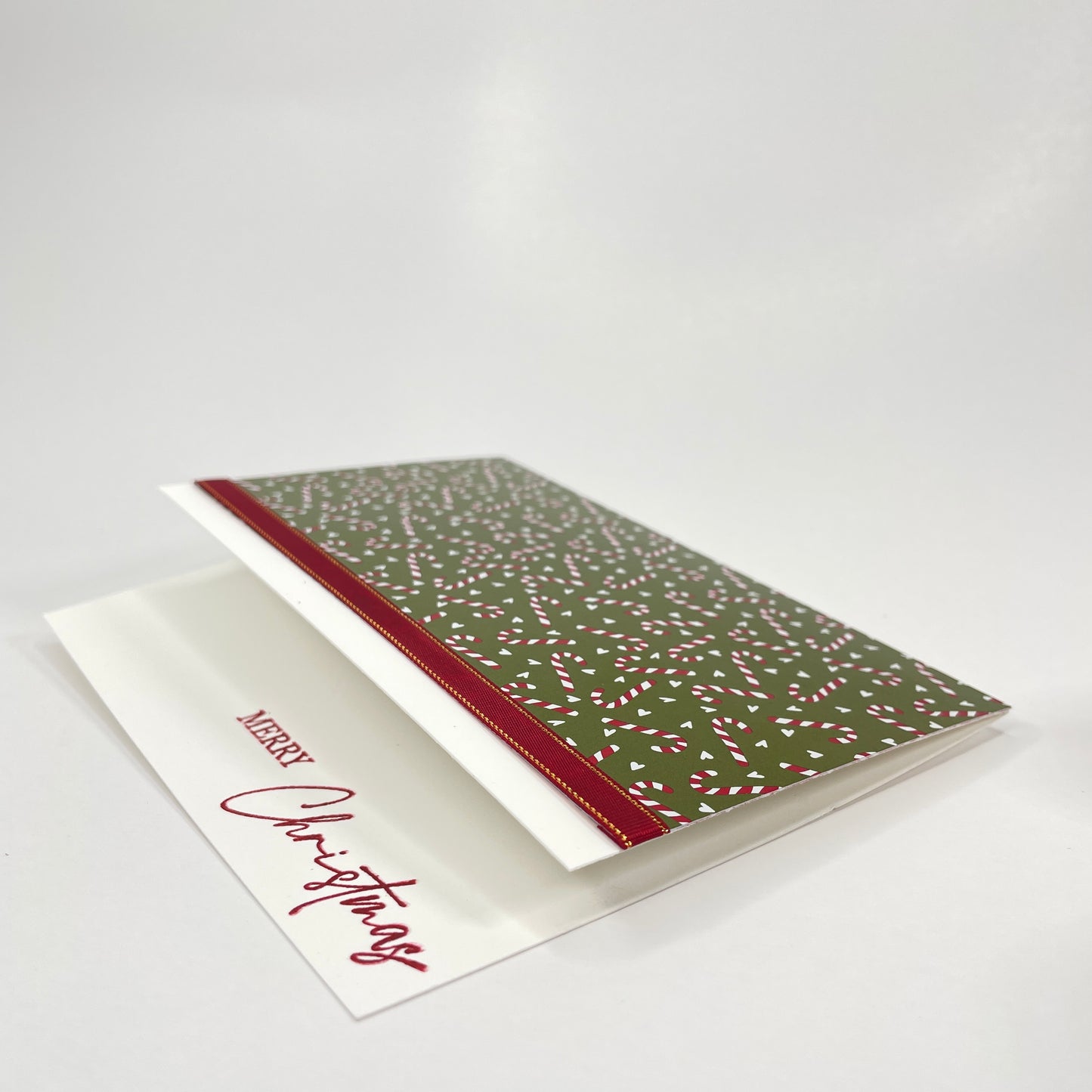 A Festive Holiday Touch - Candy Canes Christmas Card