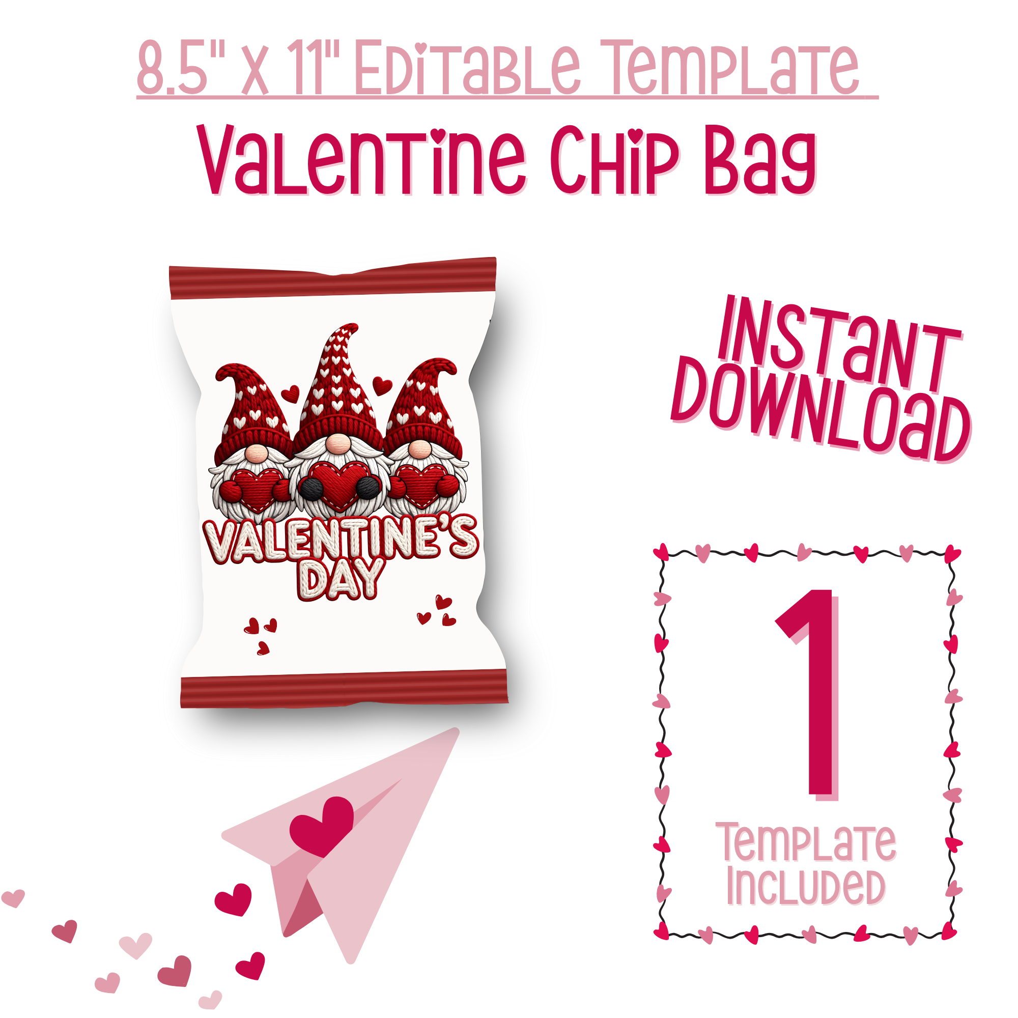 Valentine's Day Gnomes Chip Bag