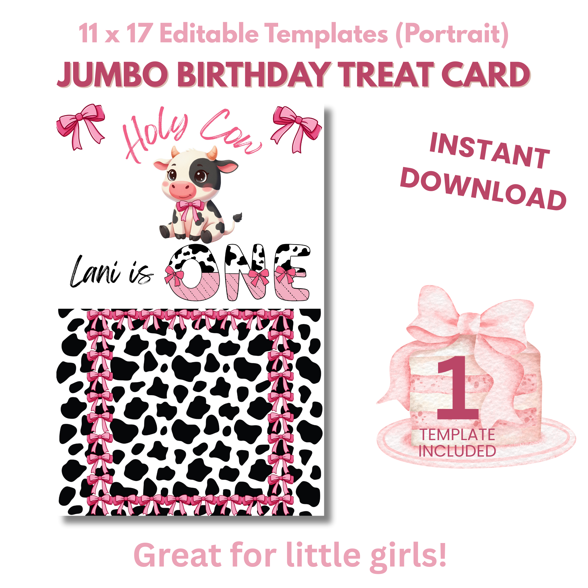 Holy Cow, I'm One Jumbo Treat Card