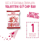 6|7 Red Hearts and Gingham Chip Bag