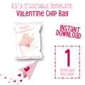 Pink Hearts in an Envelope Chip Bag