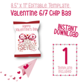 6|7 Pink Hearts and Gingham Chip Bag
