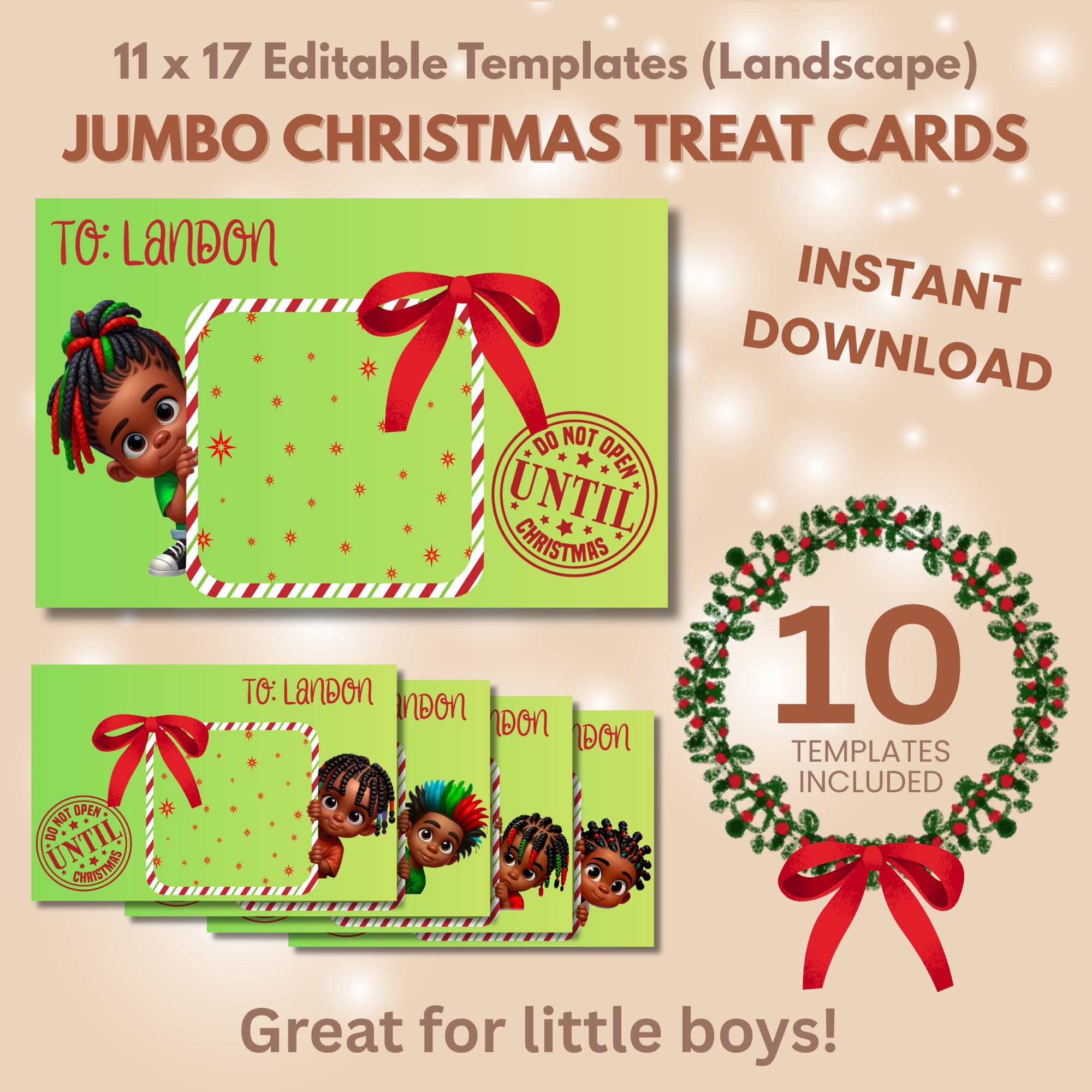 Little Boy Christmas Jumbo Treat Card