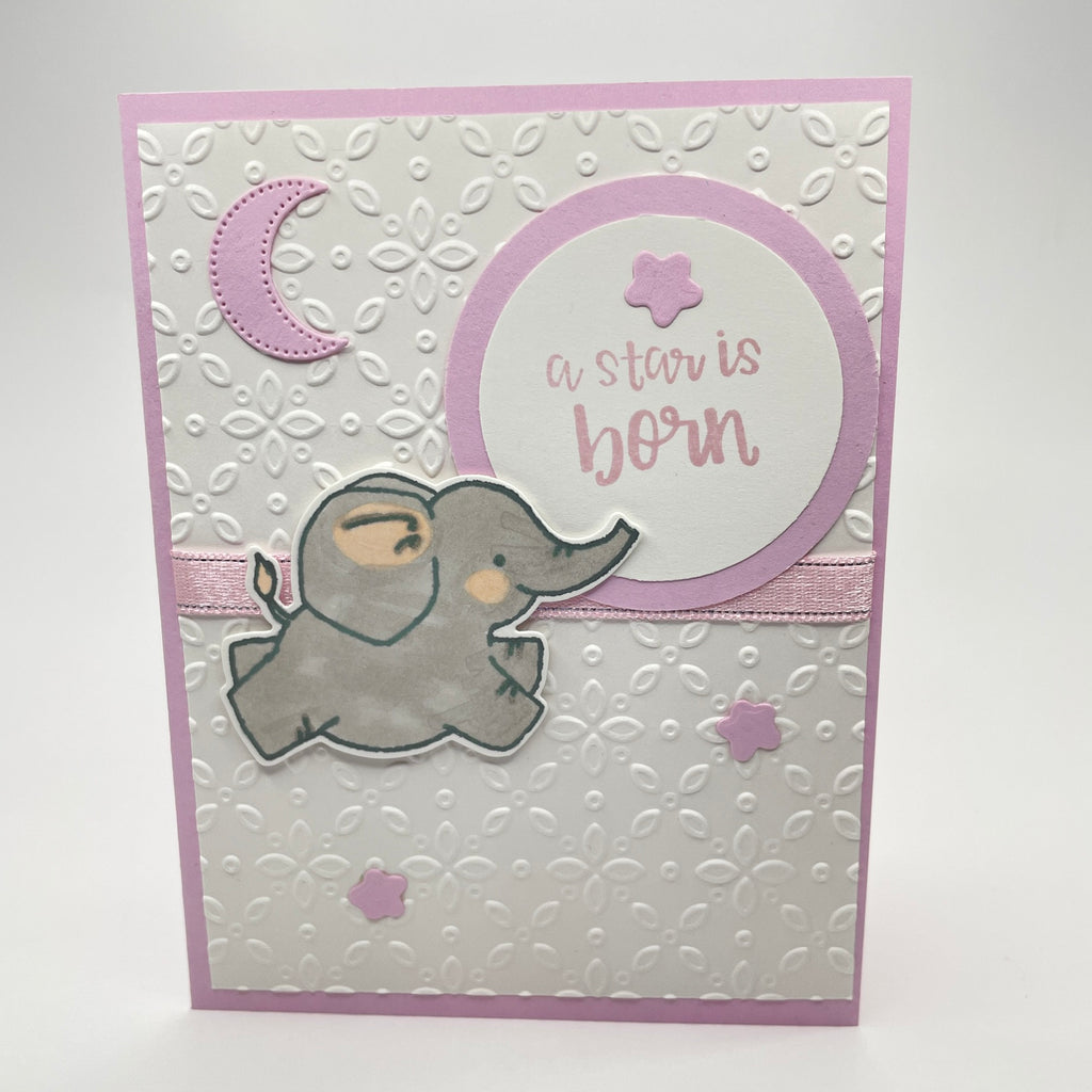 A Delightful Welcome for a New Star - Baby Elephant Card
