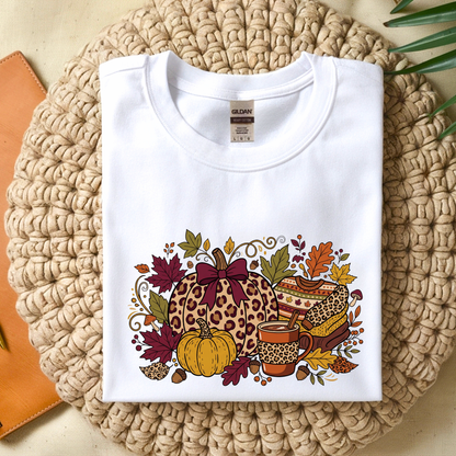 Sweaters and Pumpkins Leopard | Fall T-shirt