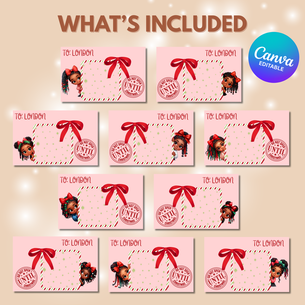 Little Girl Christmas Jumbo Treat Card