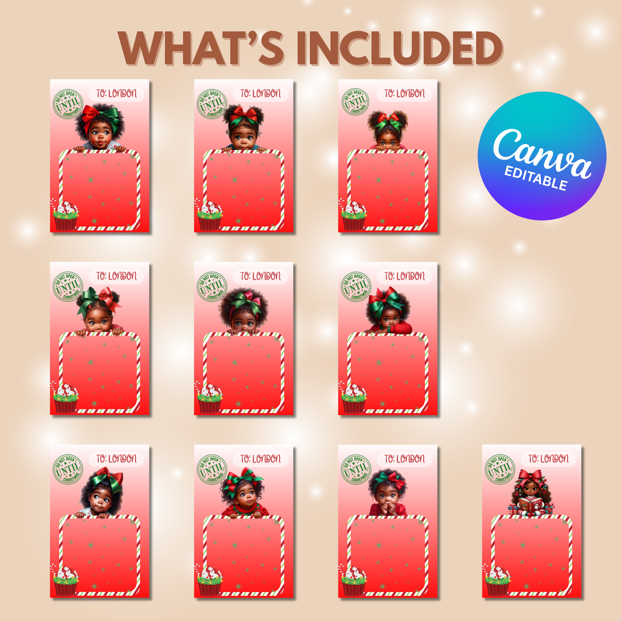 Toddler Girl Christmas Jumbo Treat Card