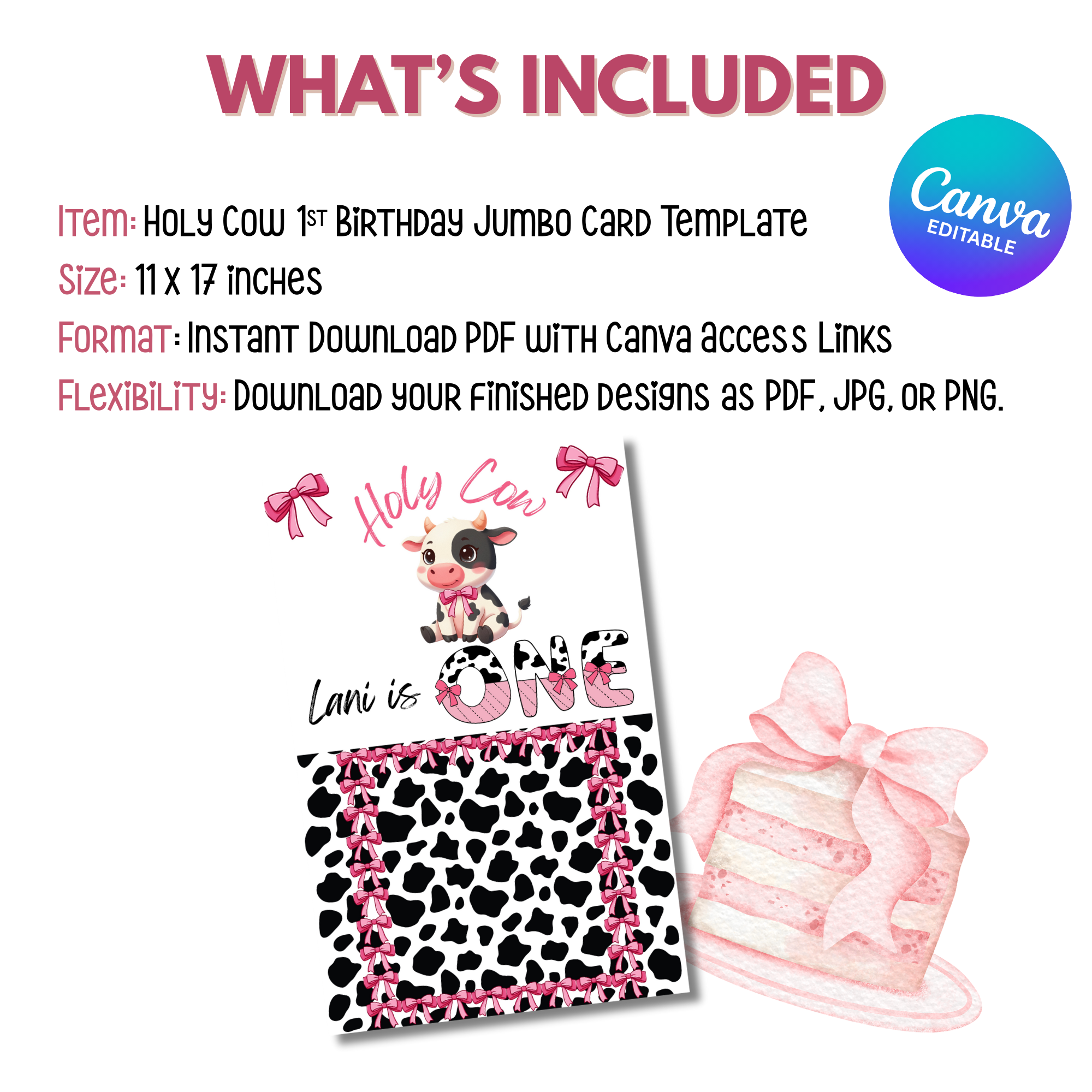 Holy Cow, I'm One Jumbo Treat Card