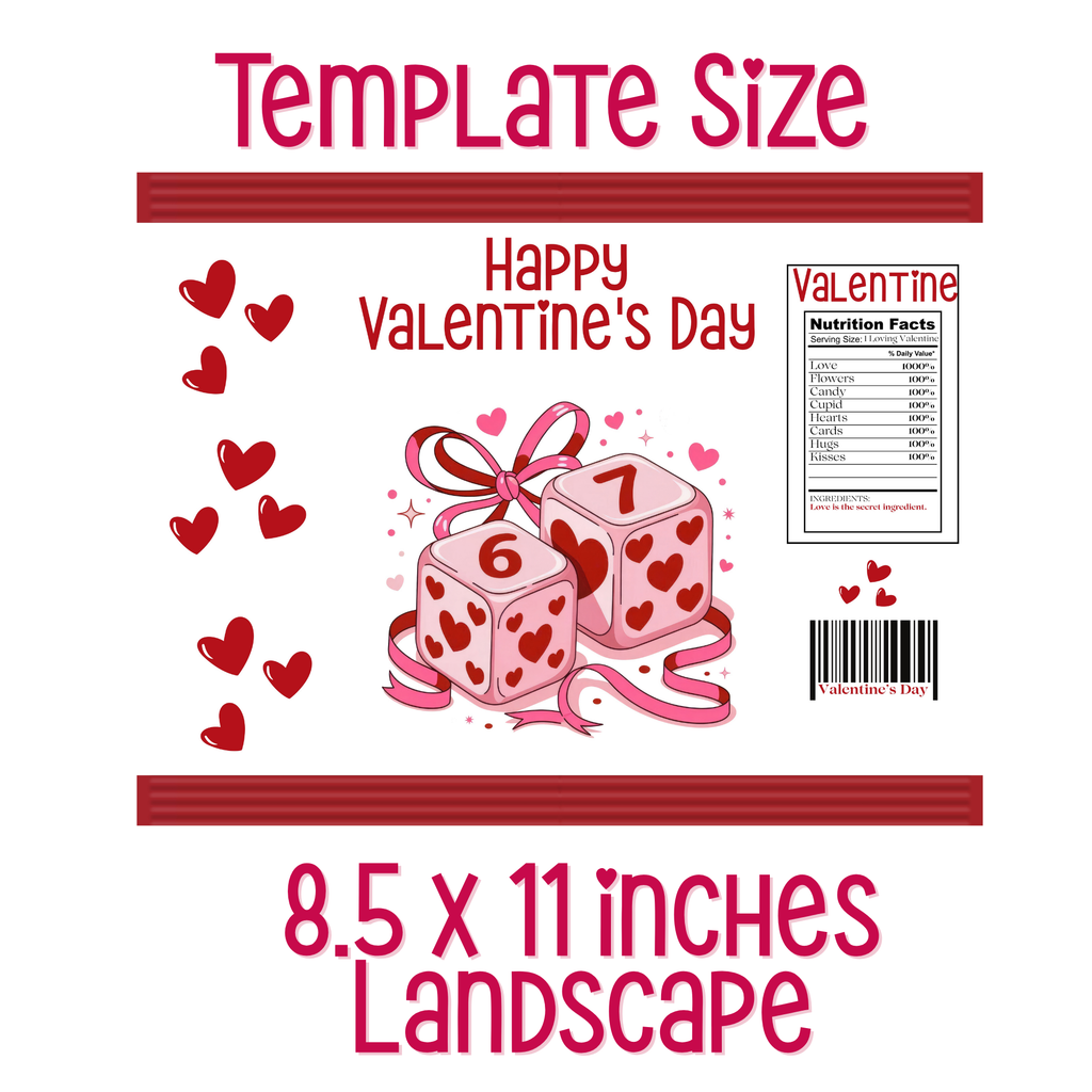 6|7 Pink Dice Chip Bag