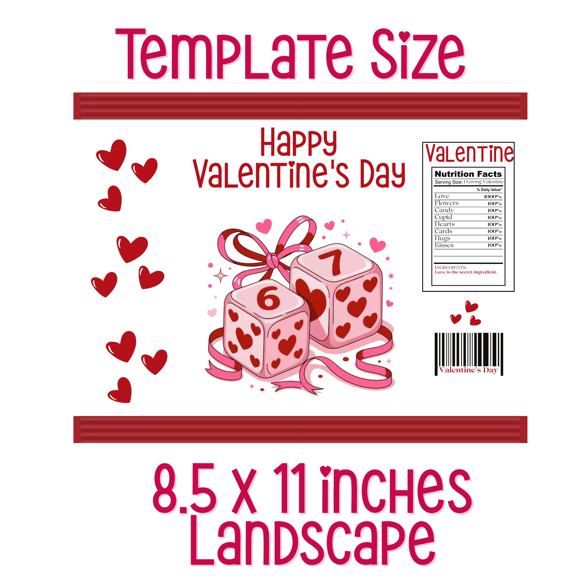 6|7 Pink Dice Chip Bag