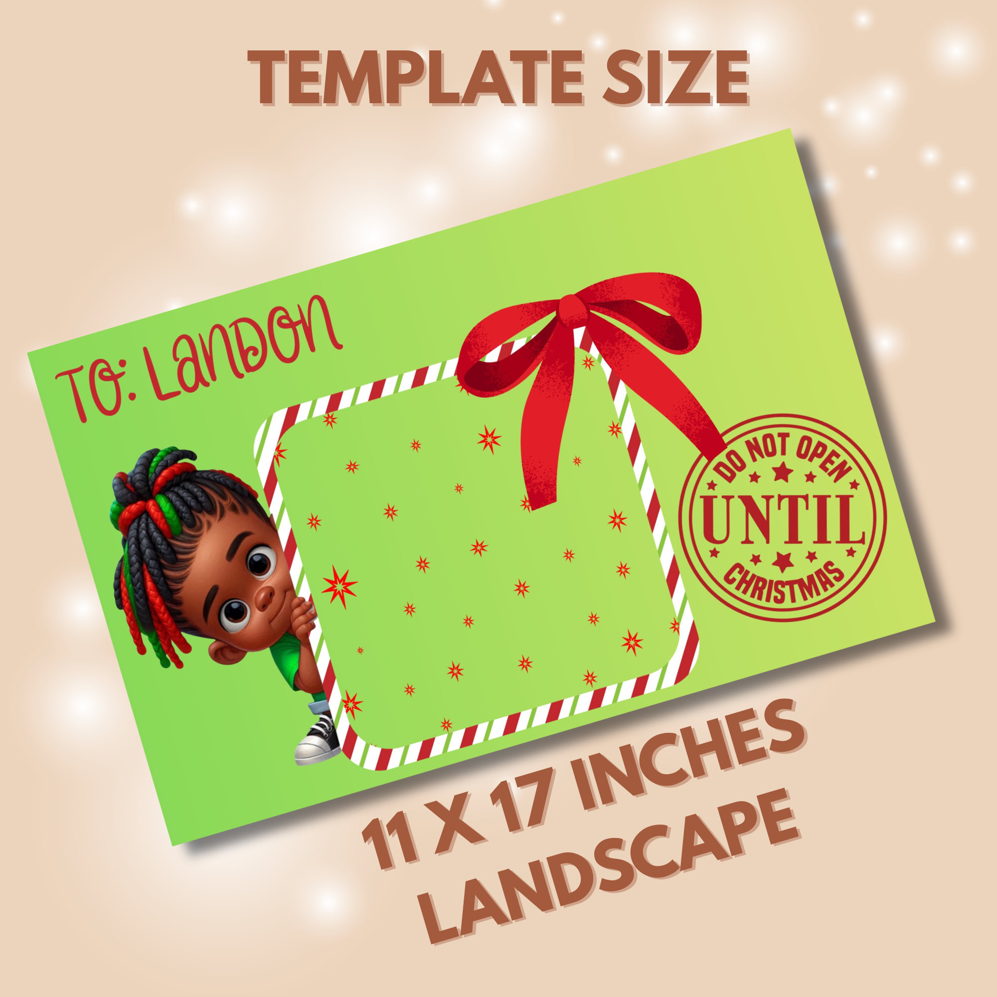 Little Boy Christmas Jumbo Treat Card