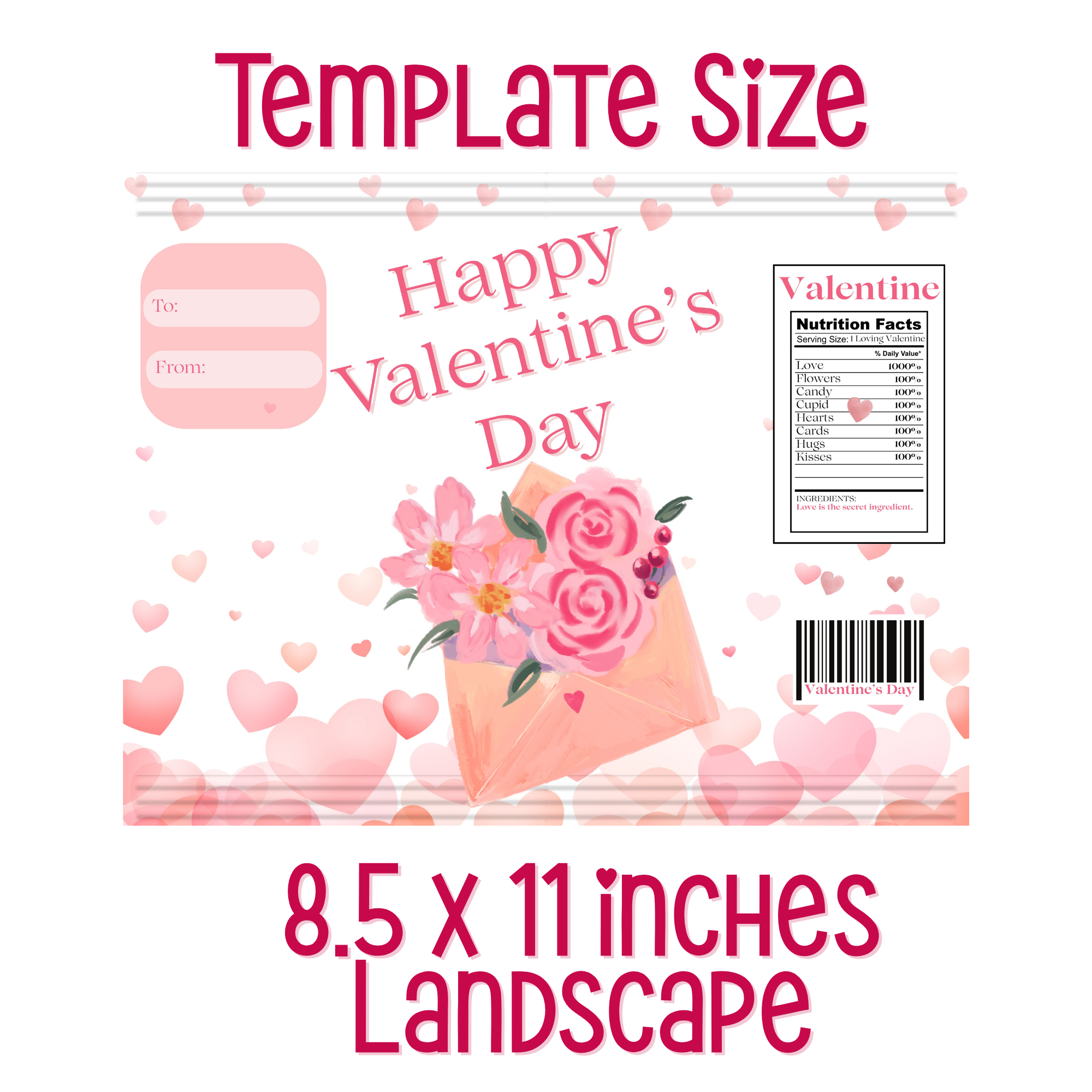 Pink Flowers in an Envelope Chip Bag