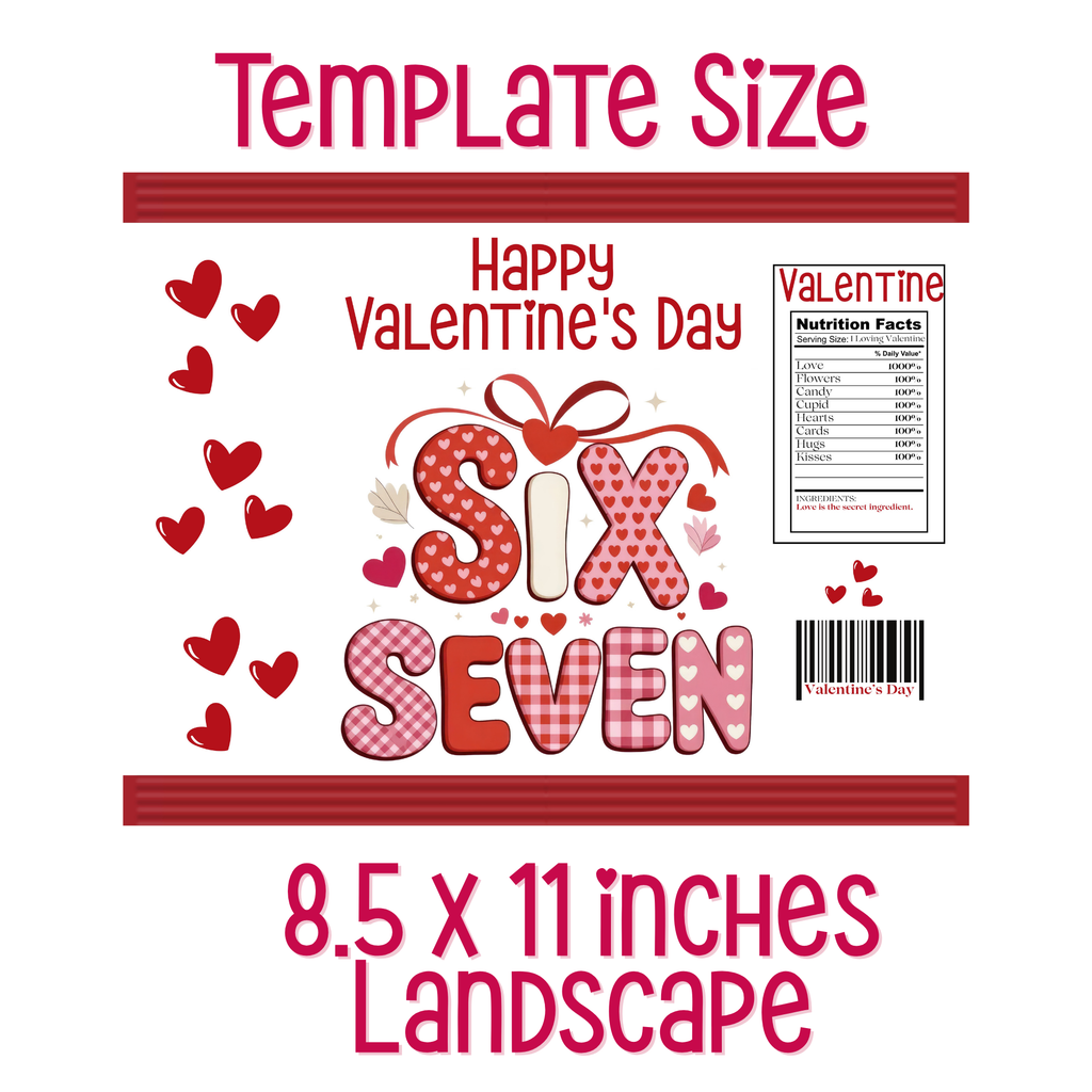 6|7 Red Hearts and Gingham Chip Bag