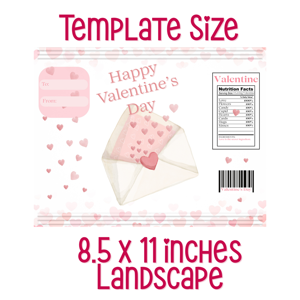 Pink Hearts in an Envelope Chip Bag
