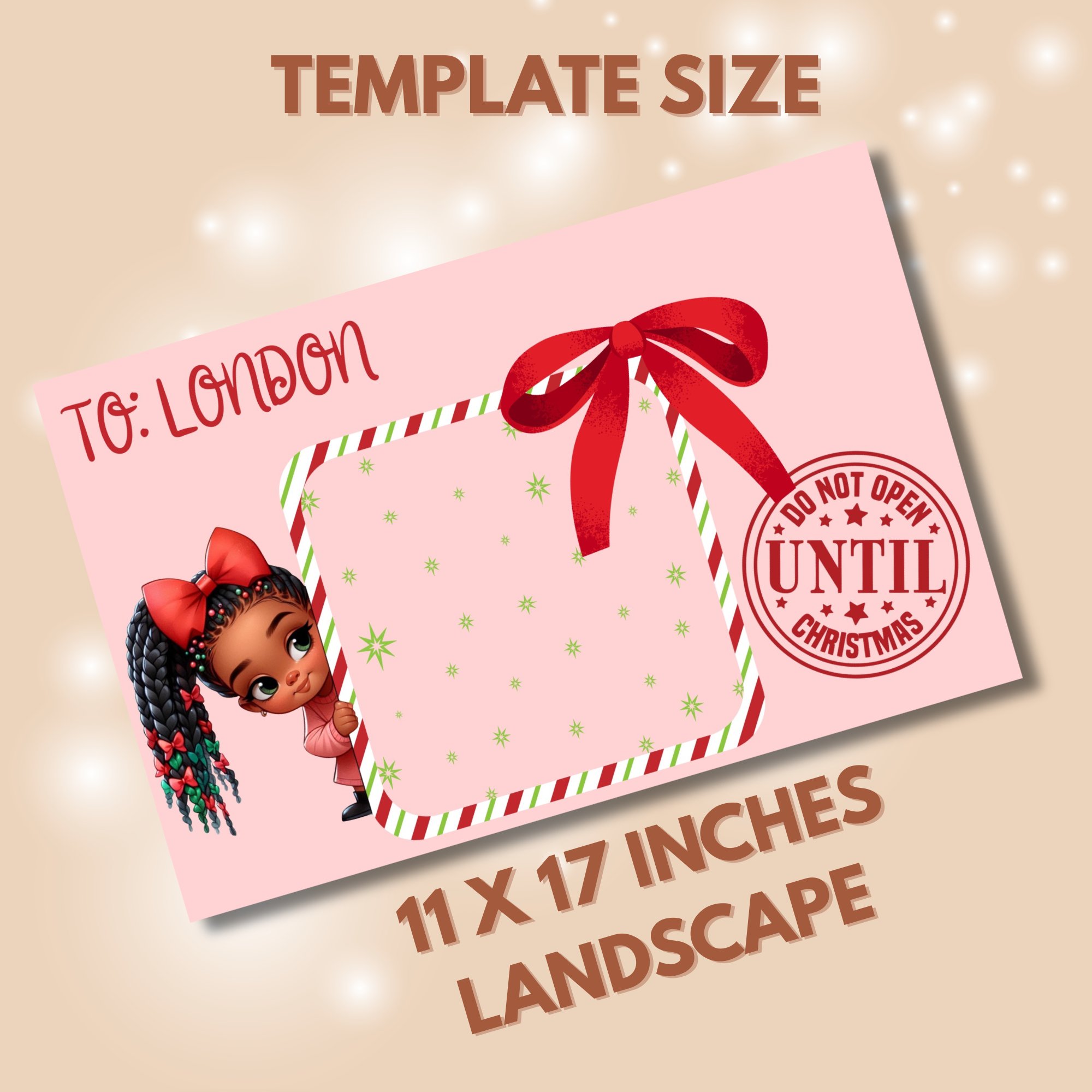 Little Girl Christmas Jumbo Treat Card
