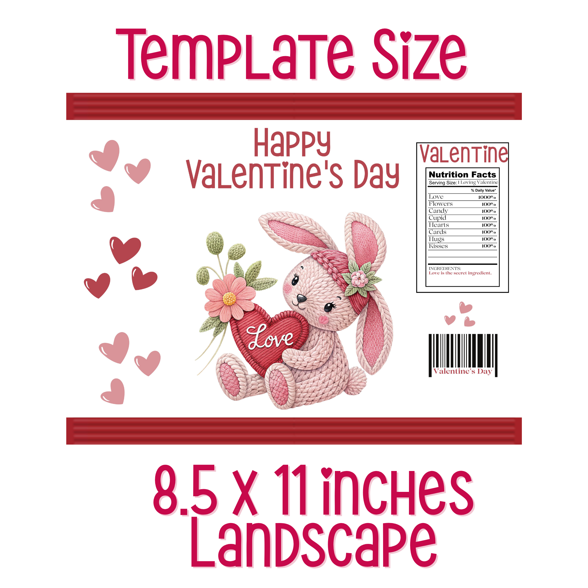 Happy Valentine's Day Bunny Chip Bag