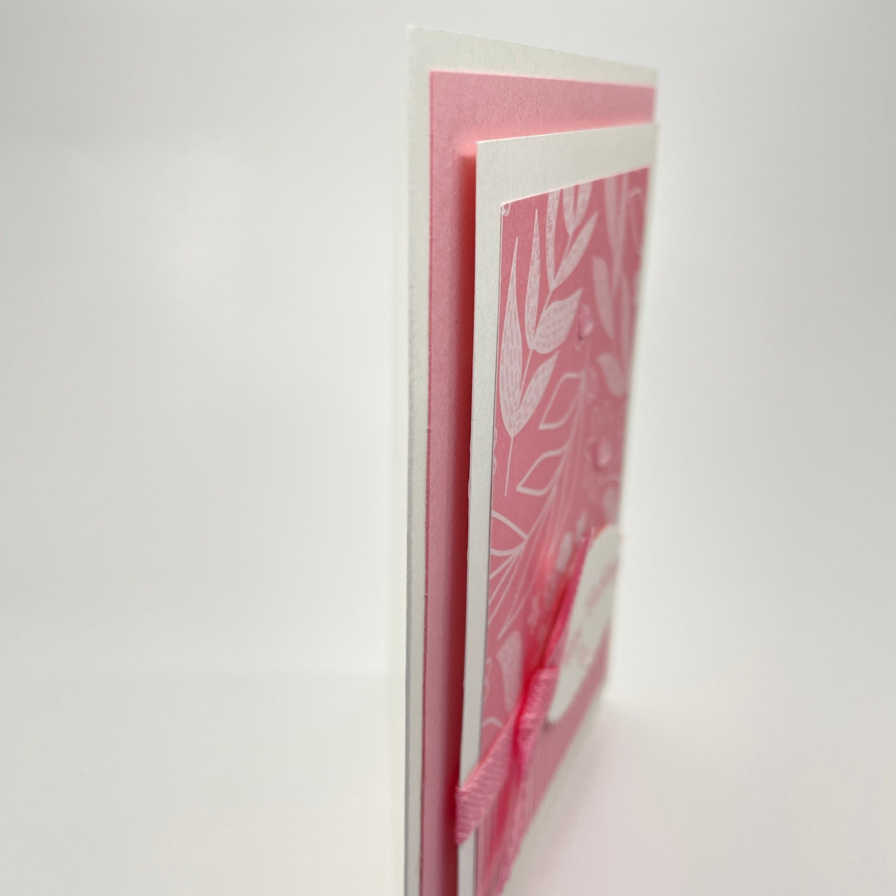 A Floral Delight - Pastel Pink and White Happy Birthday Card