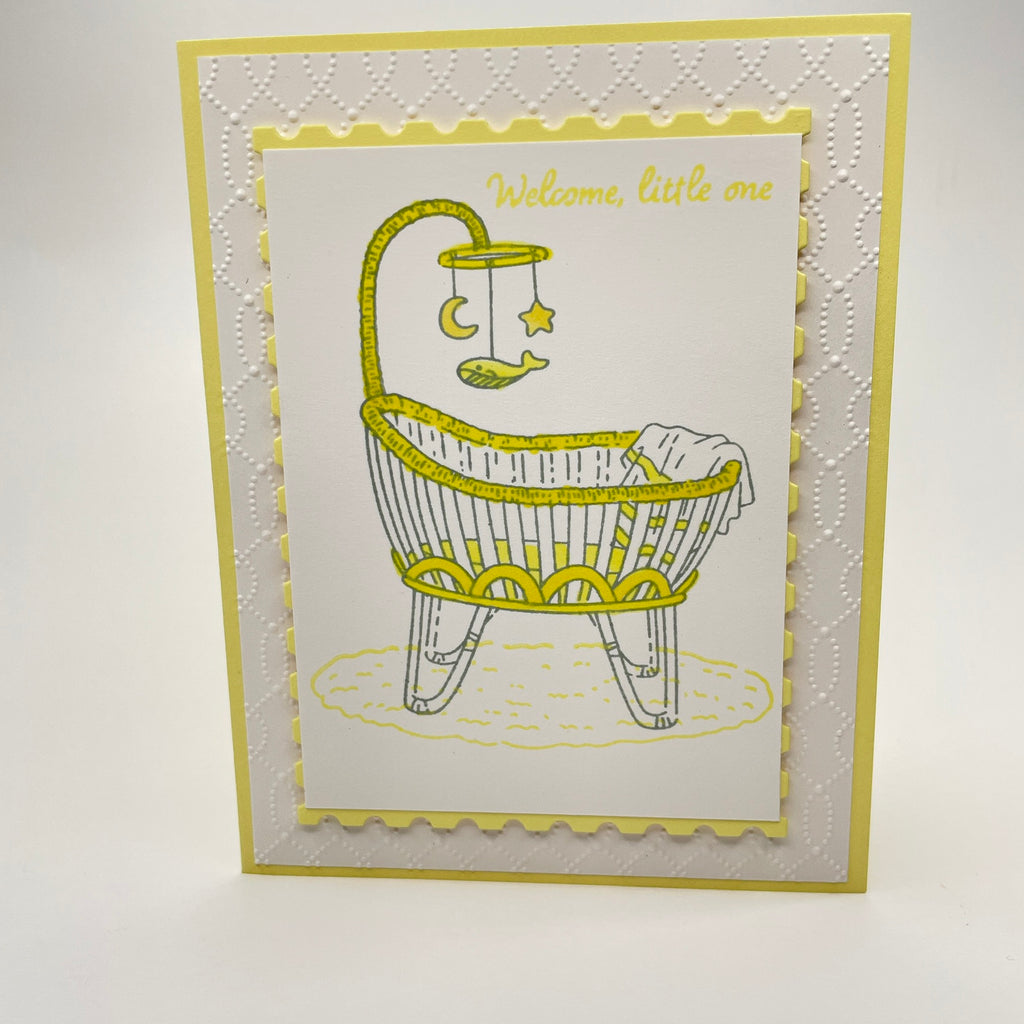 A Sweet Welcome for a New Arrival - Baby Bassinet Card