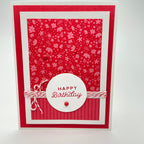 A Stylish Floral Touch - Red Floral Happy Birthday Card