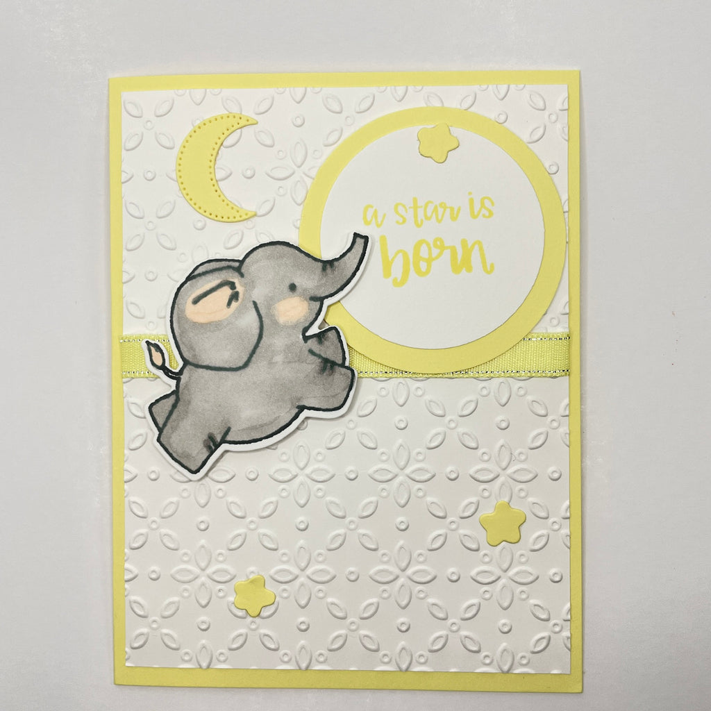 A Delightful Welcome for a New Star - Baby Elephant Card