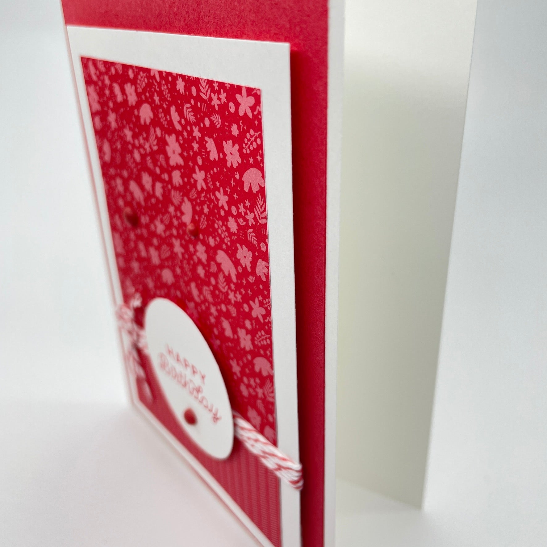 A Stylish Floral Touch - Red Floral Happy Birthday Card