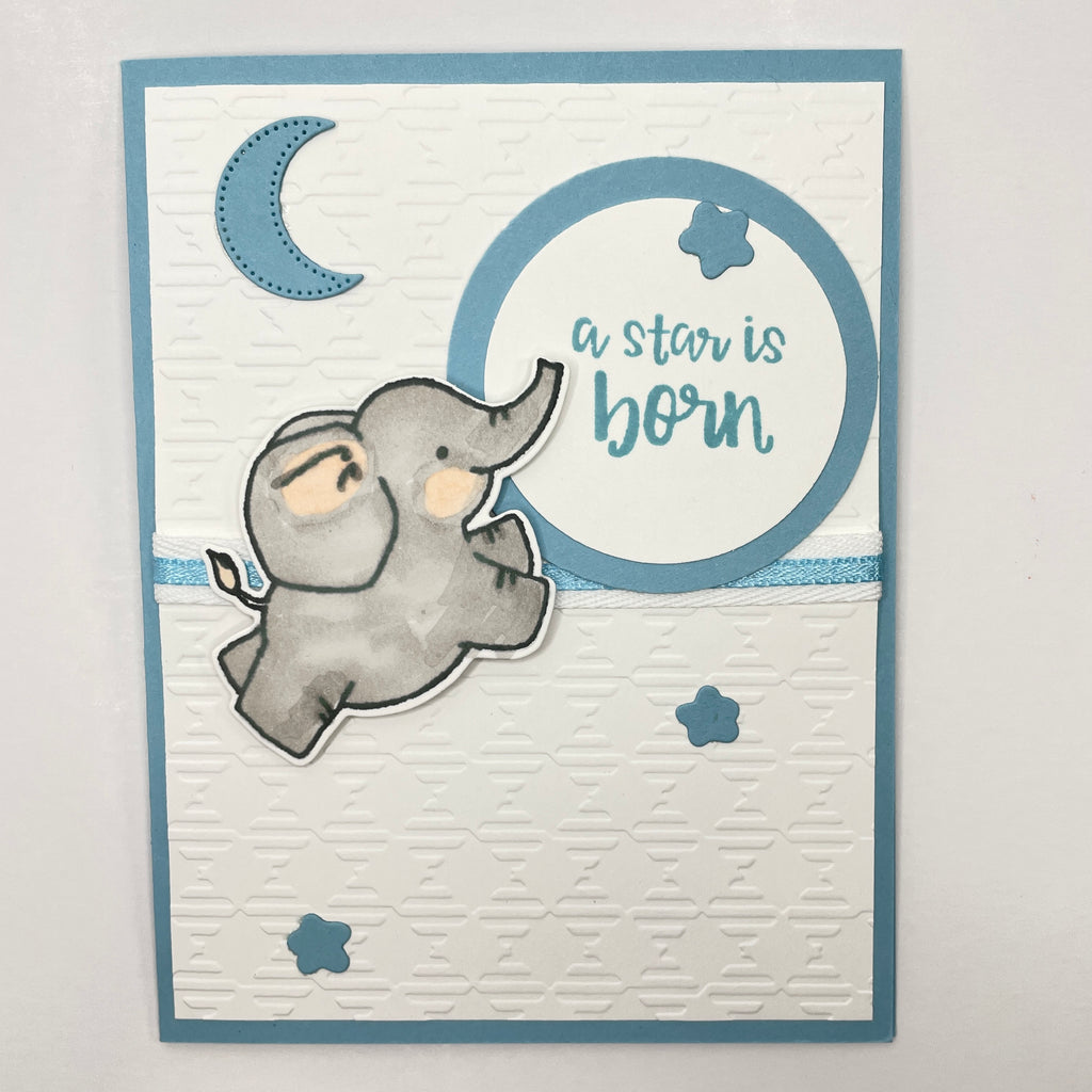 A Delightful Welcome for a New Star - Baby Elephant Card