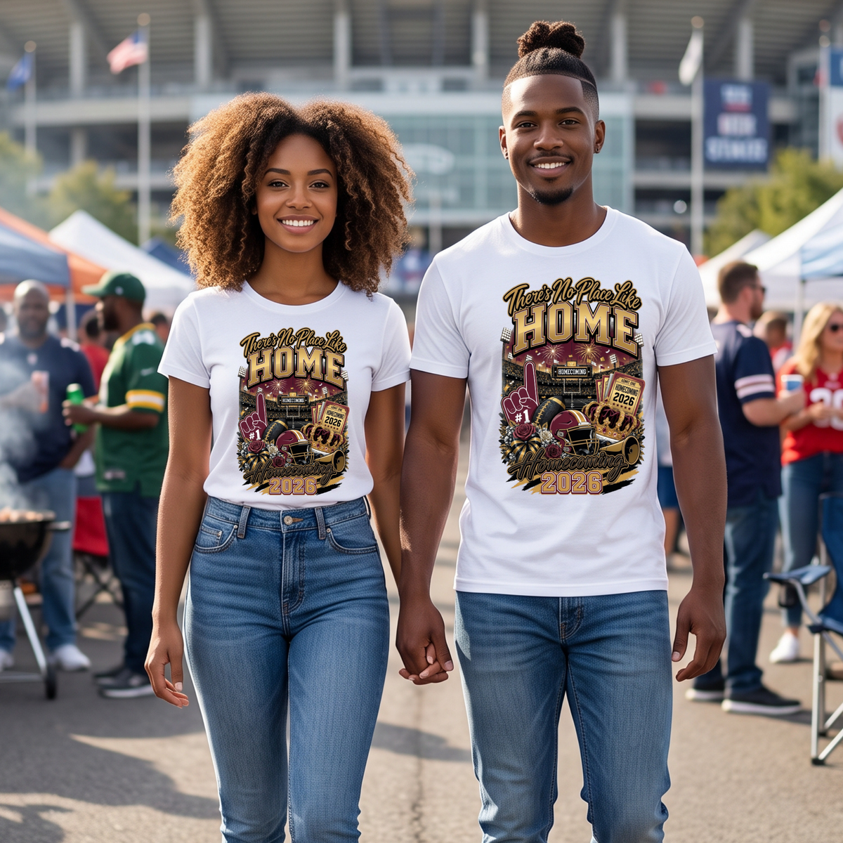 There's No Place Like Home Homecoming 2026 T-Shirt – Burgundy & Gold