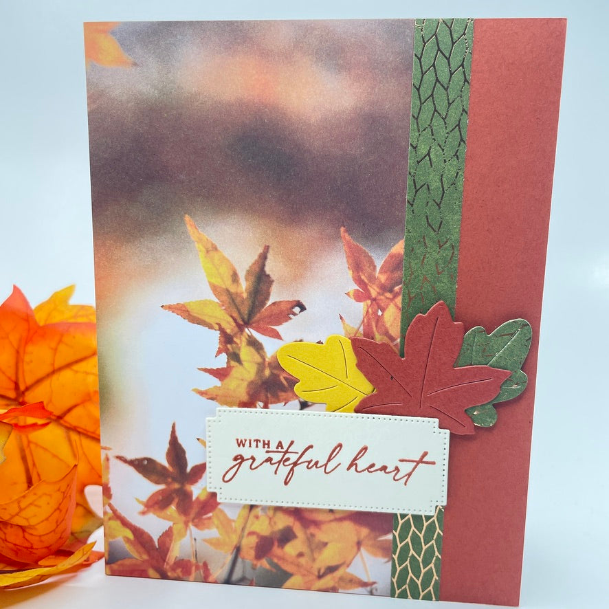 A Reflection of Autumn’s Beauty - Fall Leaves on a Foggy Morning Card