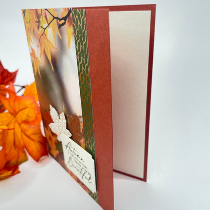 A Reflection of Autumn’s Beauty - Fall Leaves on a Foggy Morning Card
