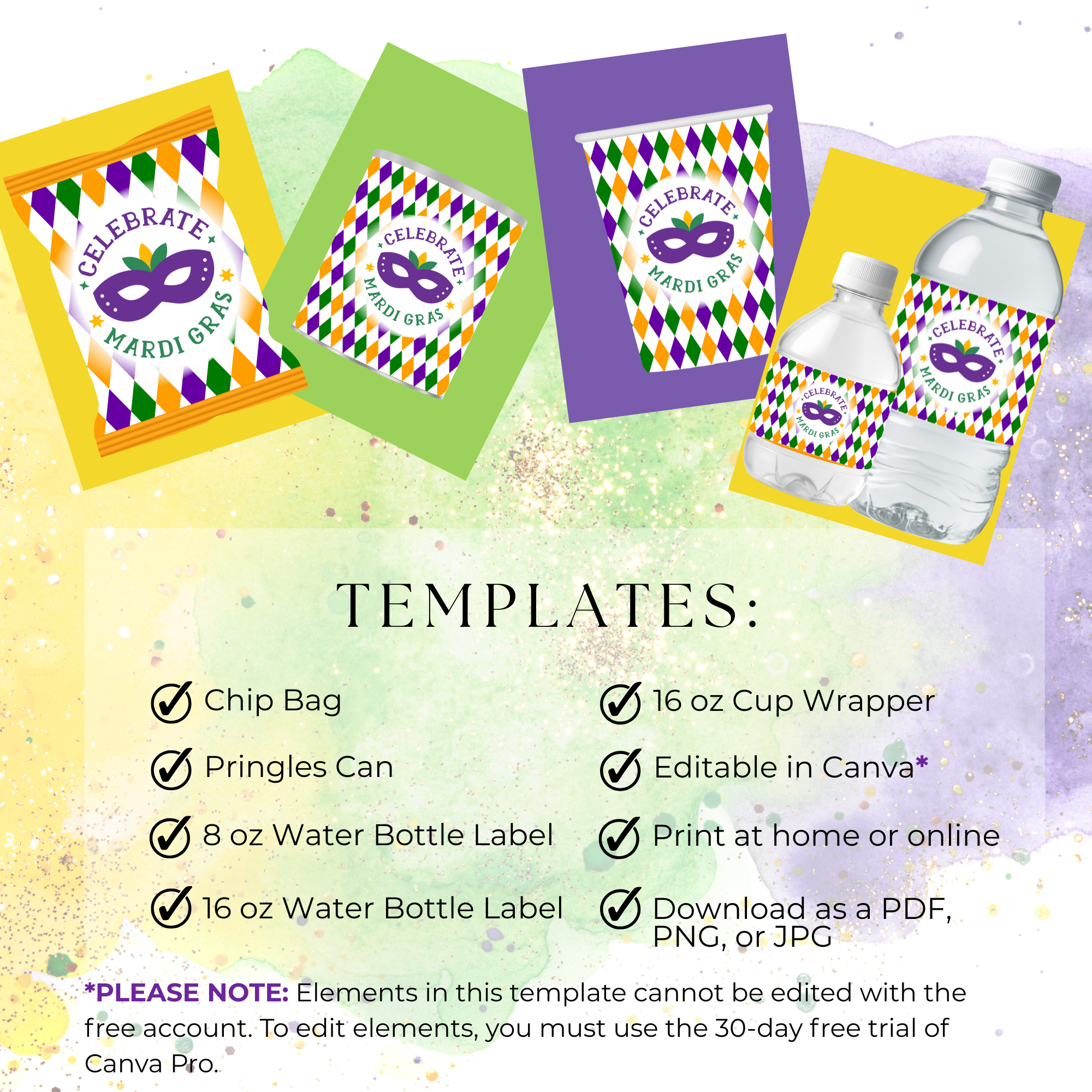 Celebrate Mardi Gras Party Favors Bundle