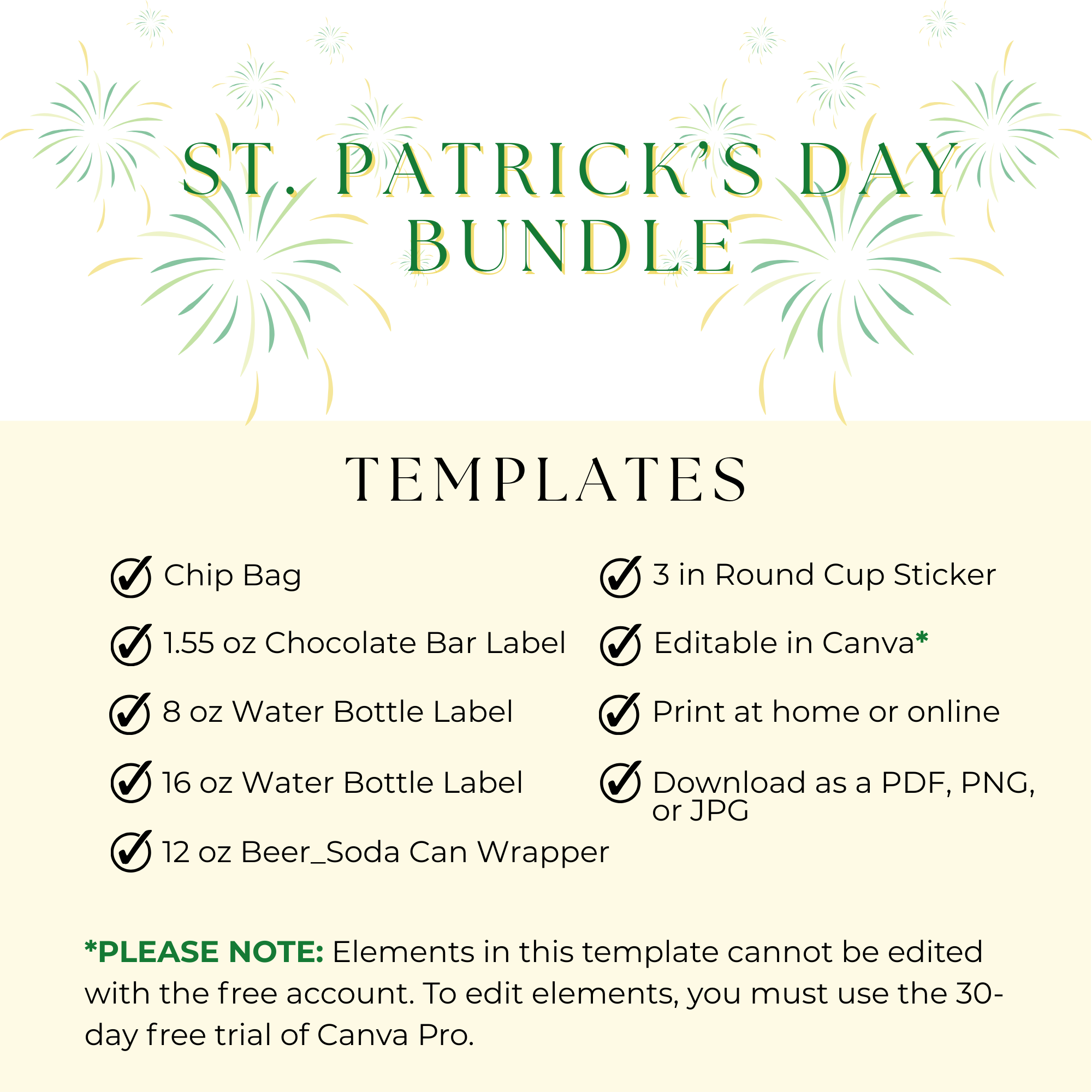 St. Patrick's Day Party Favors Bundle
