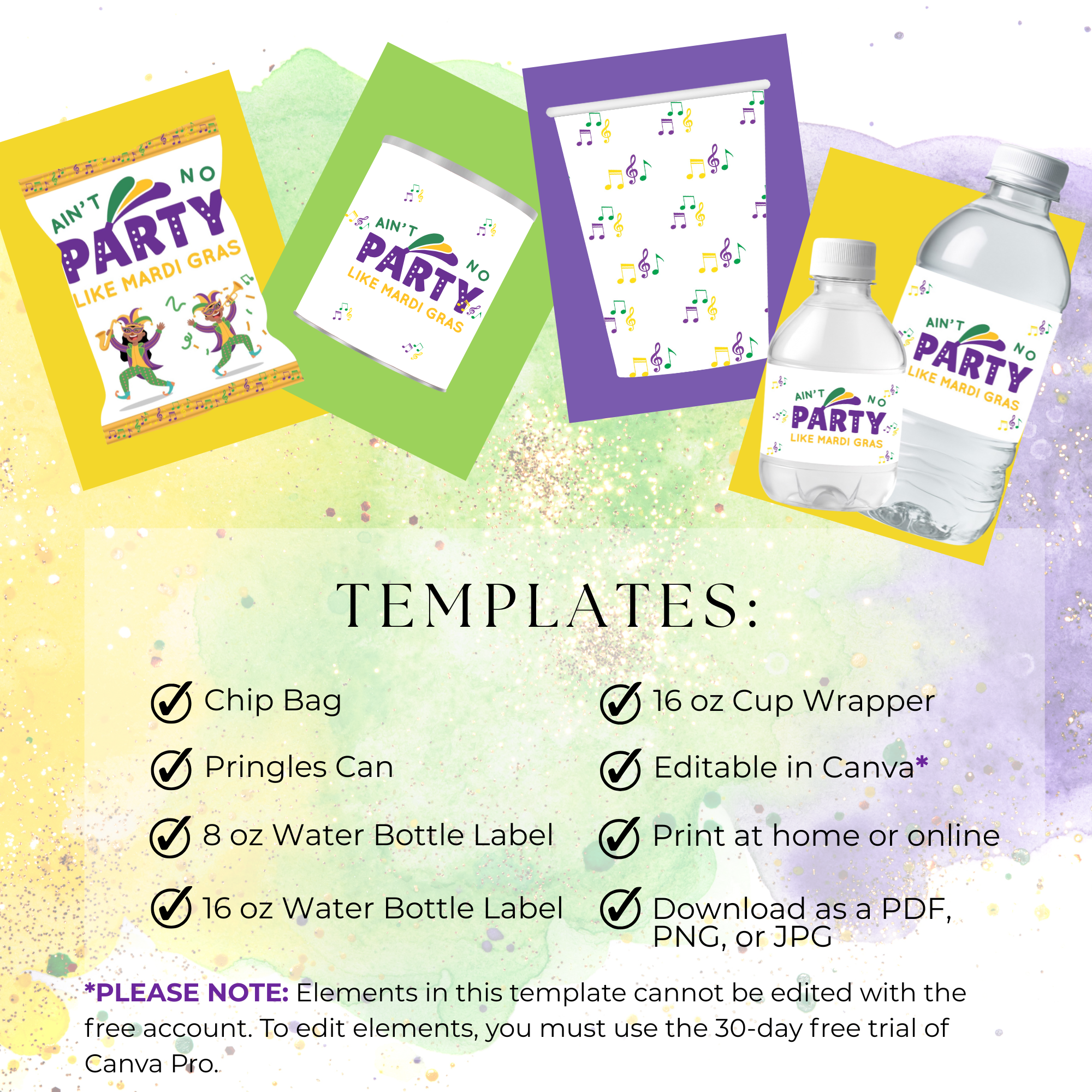 Ain't No Party Like Mardi Gras Party Favors Bundle