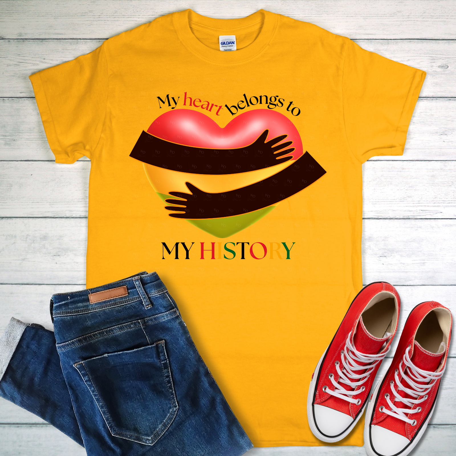 My Heart Belongs to My History PNG Design