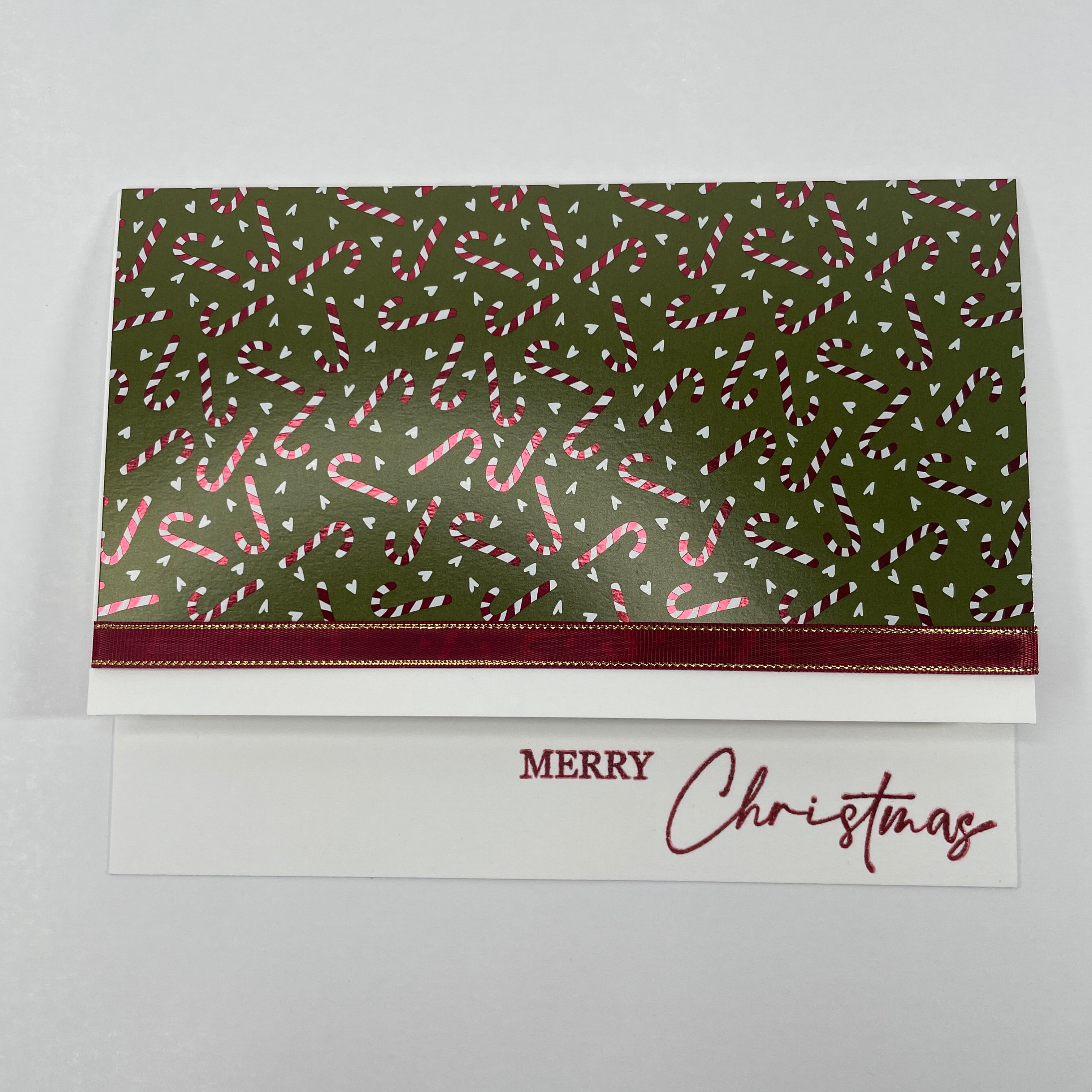 A Festive Holiday Touch - Candy Canes Christmas Card
