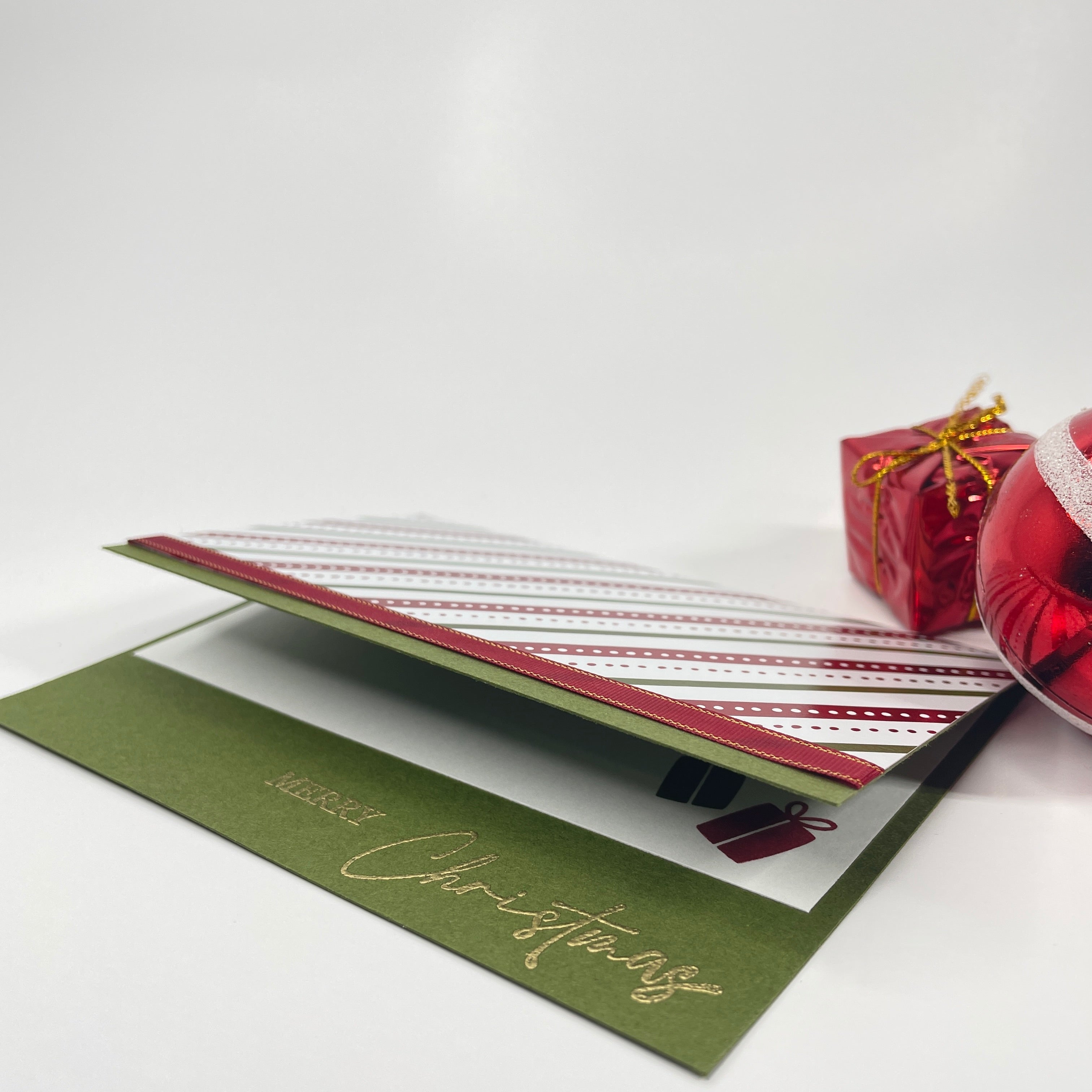 A Festive Striped Delight - Christmas Striped Christmas Card
