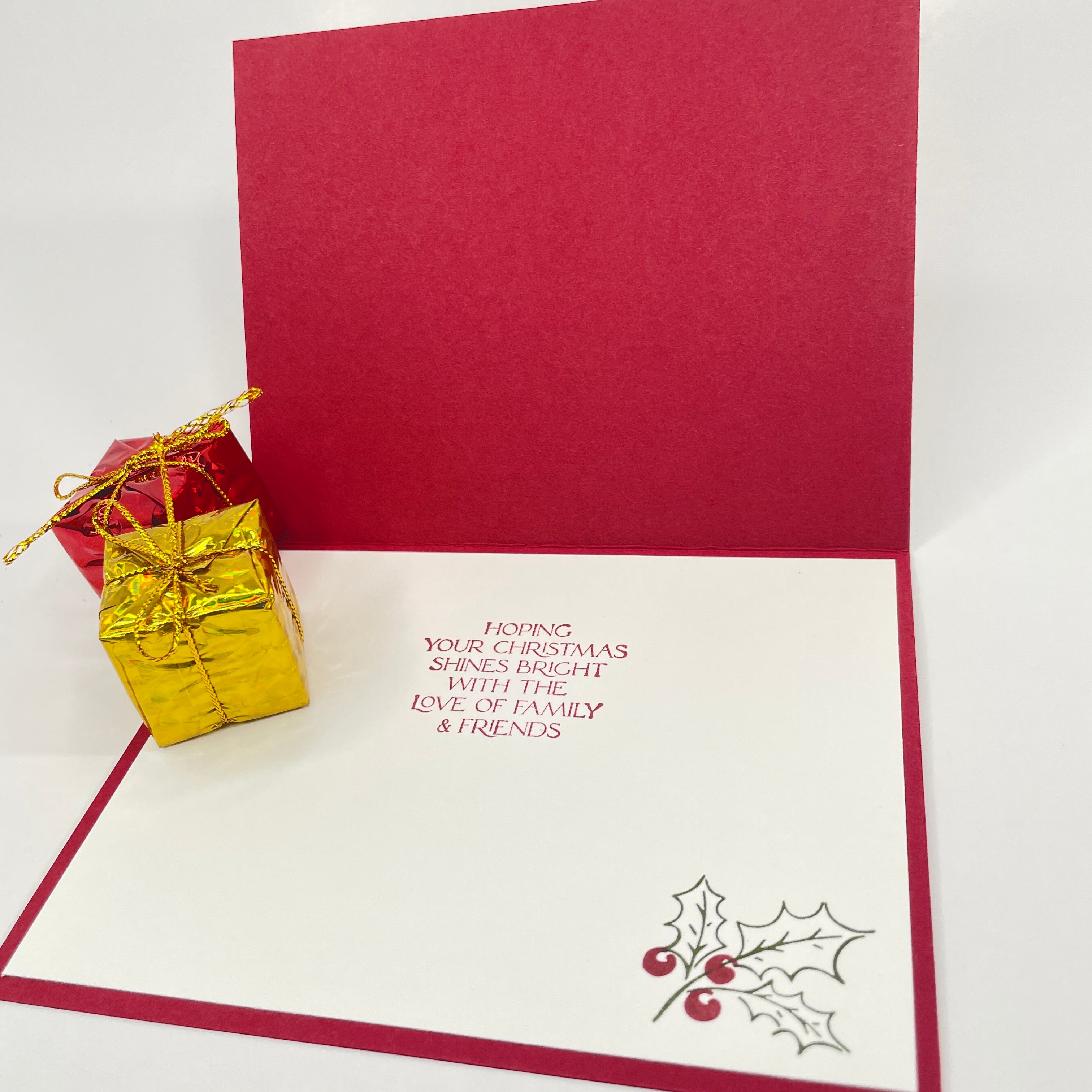 A Festive Holiday Delight - Holly Leaves with Berries Christmas Card