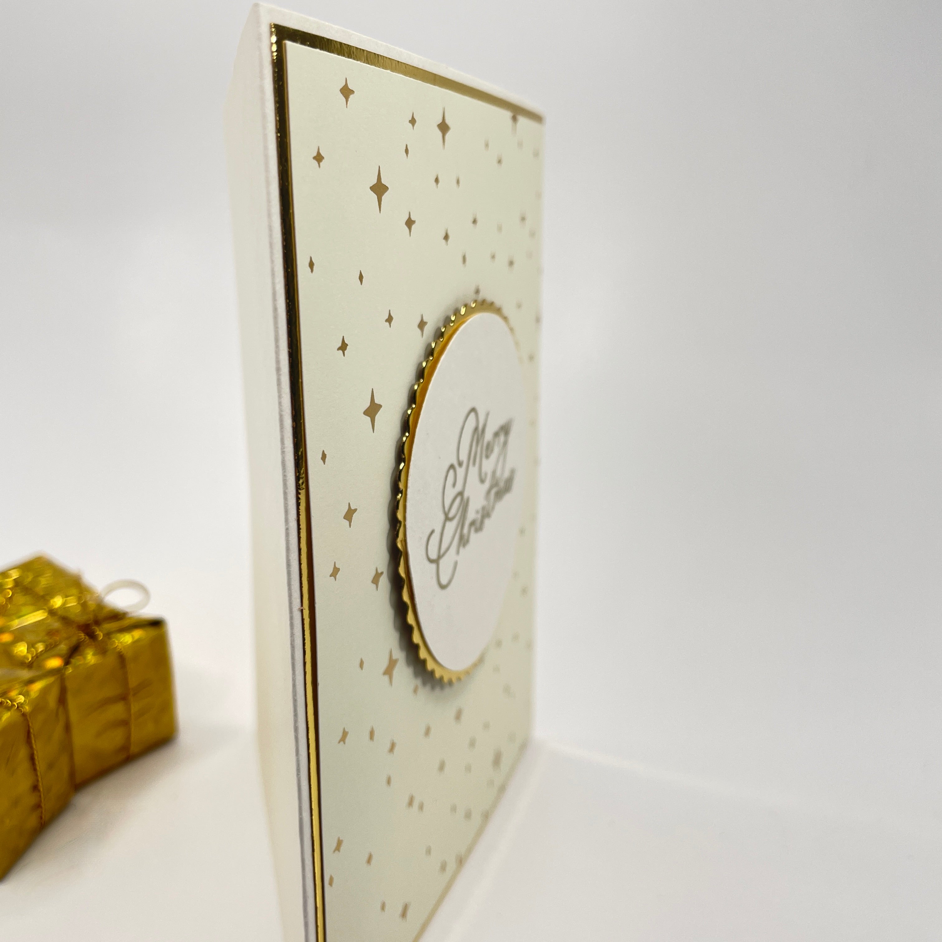 A Starry Holiday Elegance - Gold-Foiled Stars  Christmas Card