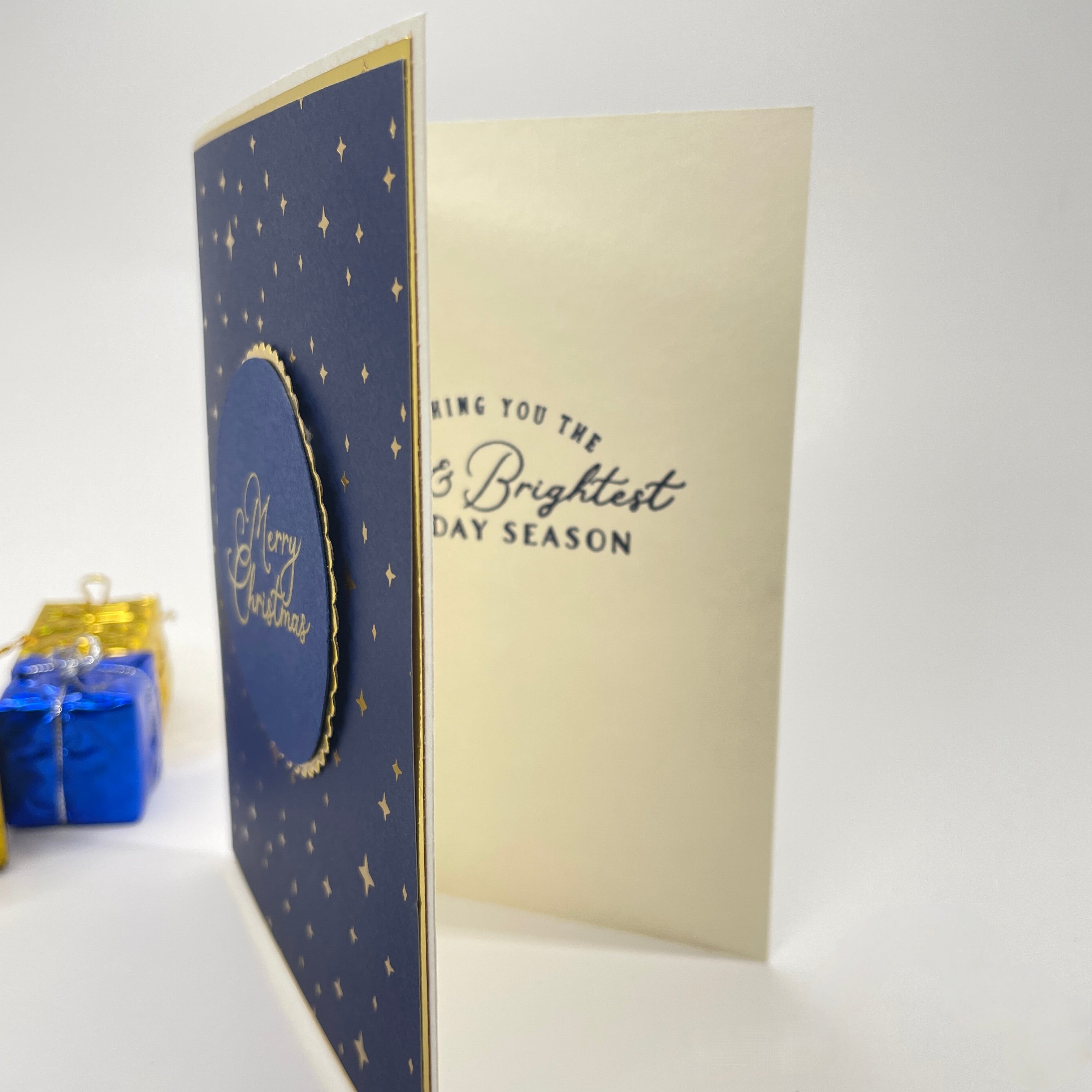 A Starry Holiday Elegance - Gold-Foiled Stars  Christmas Card