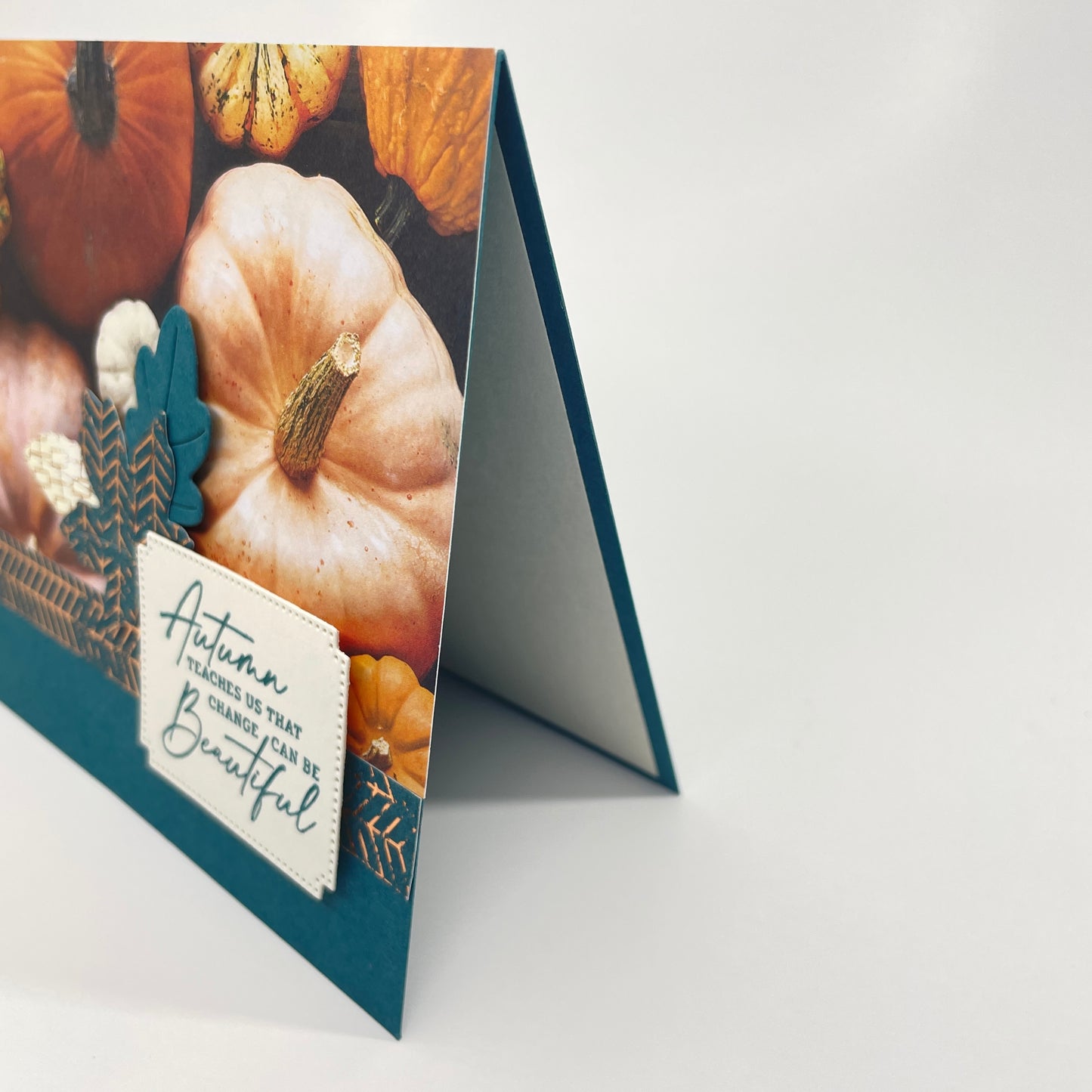 A Luxurious Celebration of Autumn’s Beauty - Pumpkins and Fall Leaves Card