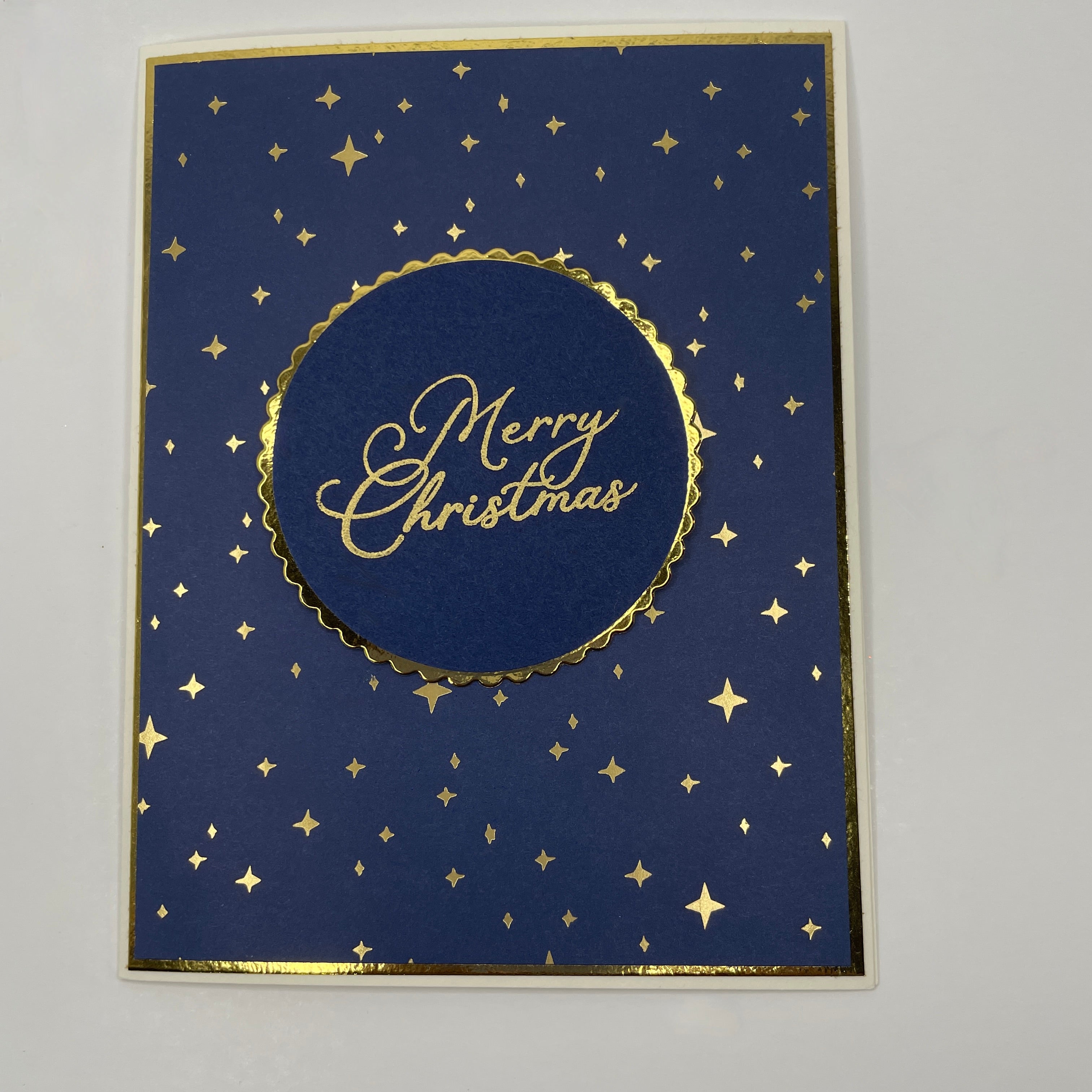 A Starry Holiday Elegance - Gold-Foiled Stars  Christmas Card