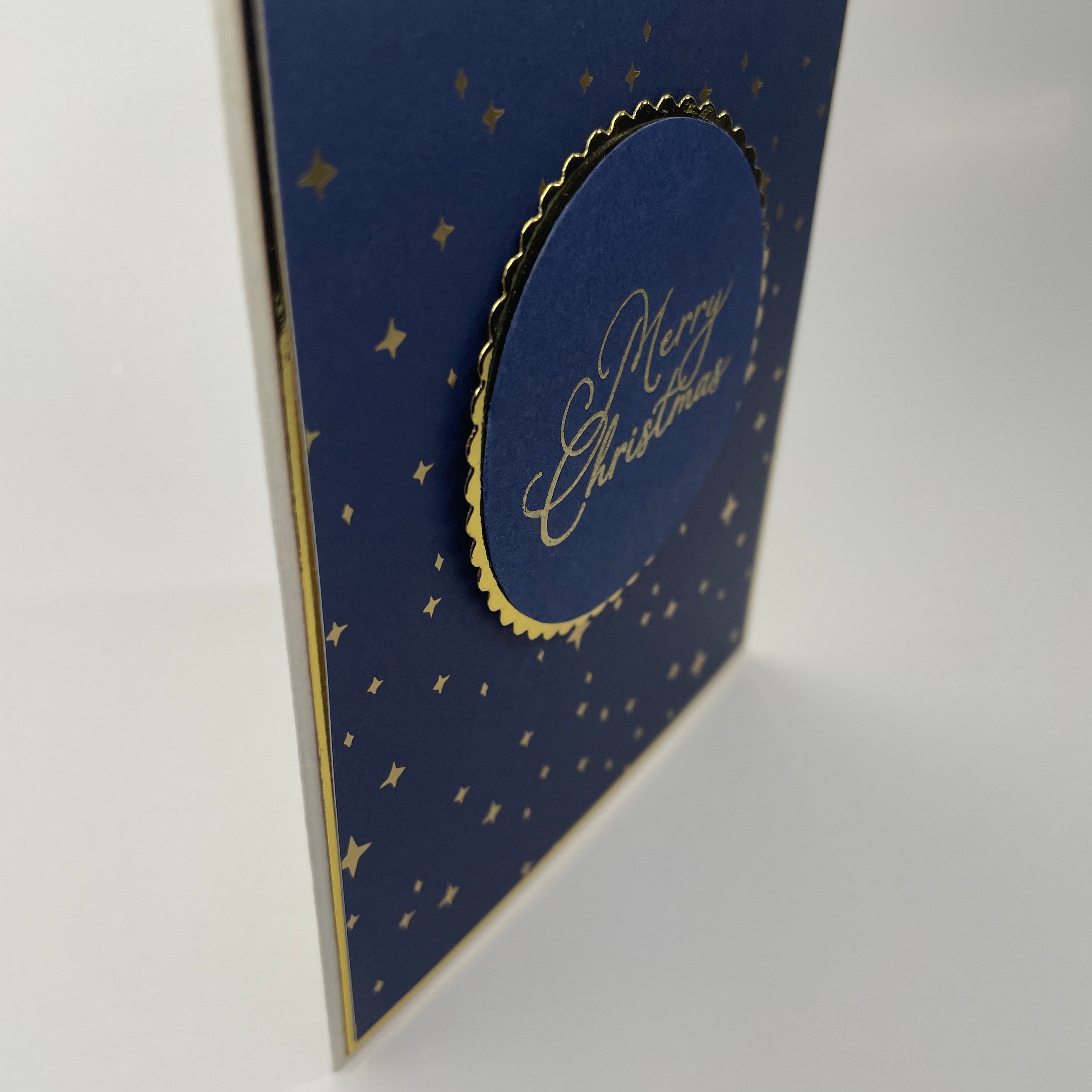 A Starry Holiday Elegance - Gold-Foiled Stars  Christmas Card
