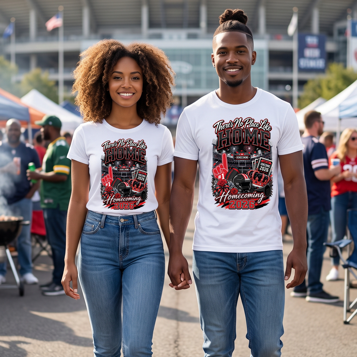 There's No Place Like Home Homecoming 2026 T-Shirt – Red, Black & White