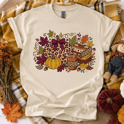 Sweaters and Pumpkins Leopard | Fall T-shirt