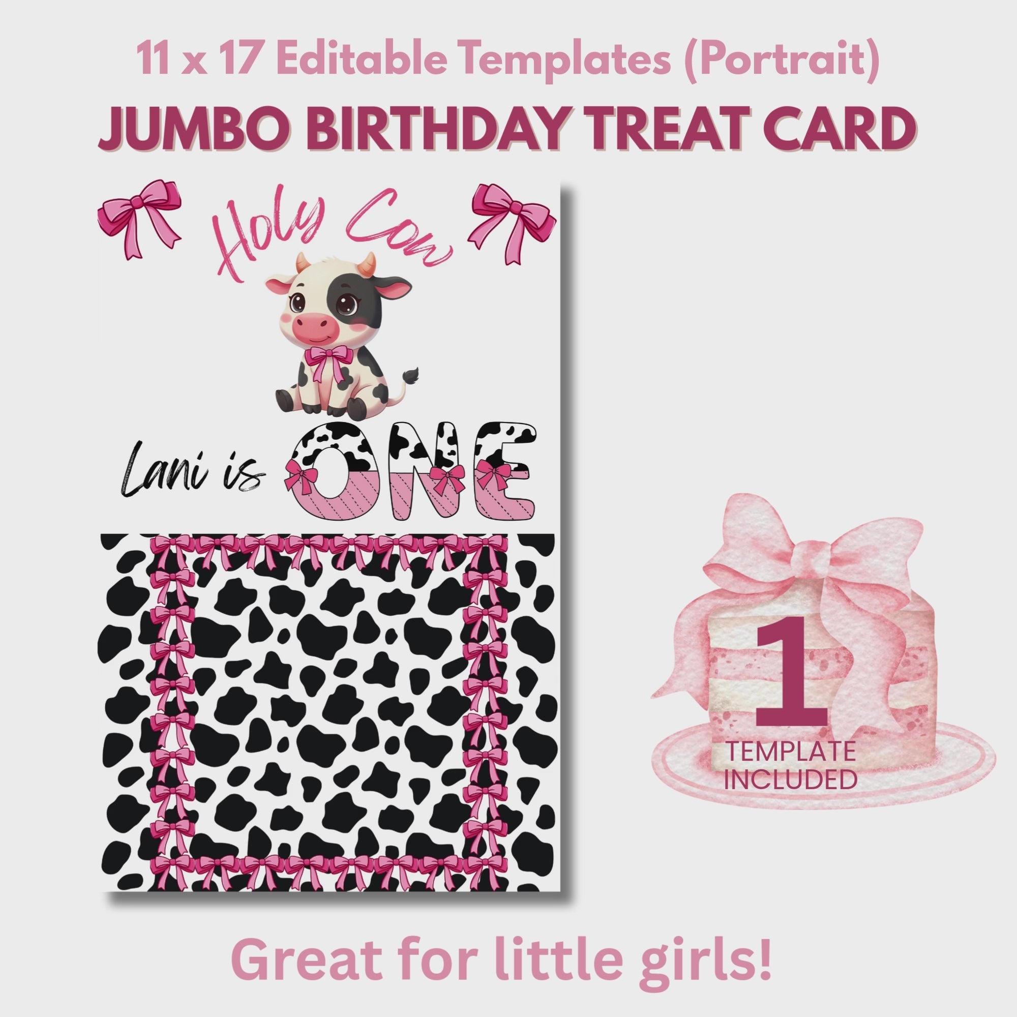 Holy Cow, I'm One Jumbo Treat Card