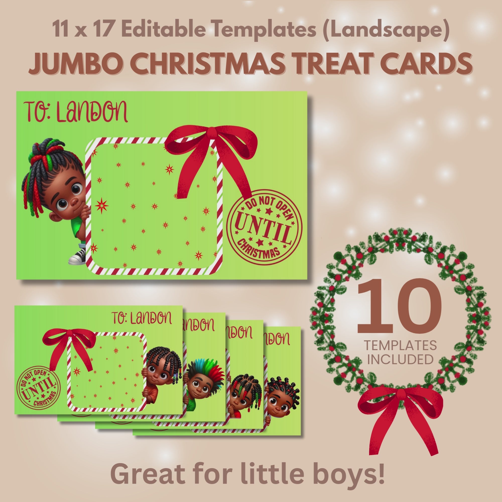 Little Boy Christmas Jumbo Treat Card