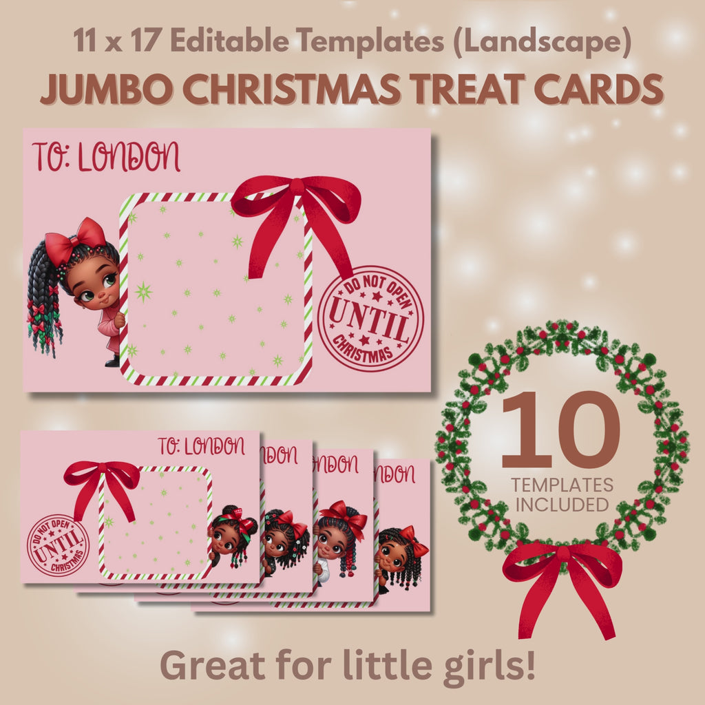 Little Girl Christmas Jumbo Treat Card